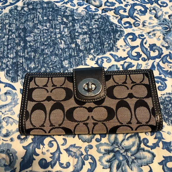 Coach Handbags - Black Coach Signature Wallet